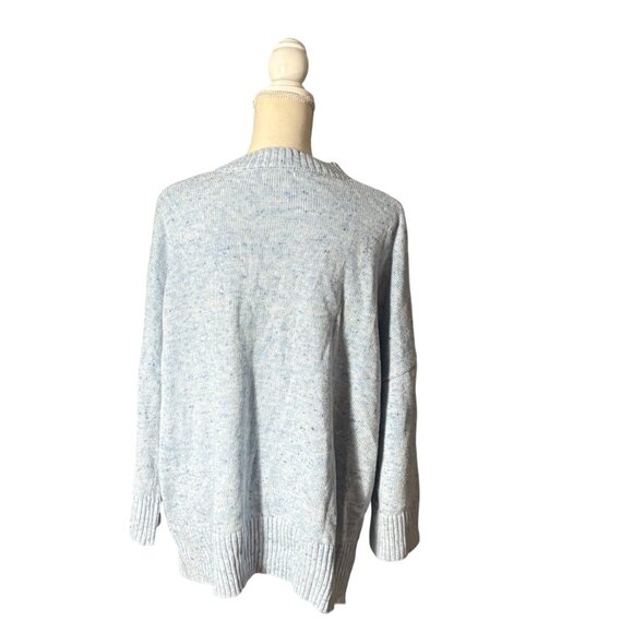 Mersea Montauk V Neck Sweater in misty blue oversized relaxed one size marled - Picture 7 of 10
